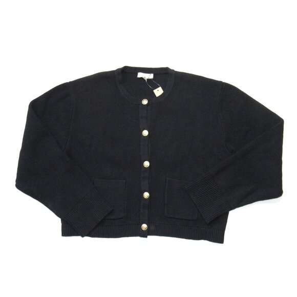 NWT J.Crew Relaxed Emilie Sweater Lady Jacket in Black Solid Cardigan M - Picture 5 of 8